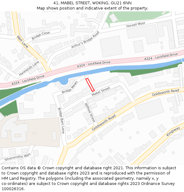 41, MABEL STREET, WOKING, GU21 6NN: Location map and indicative extent of plot