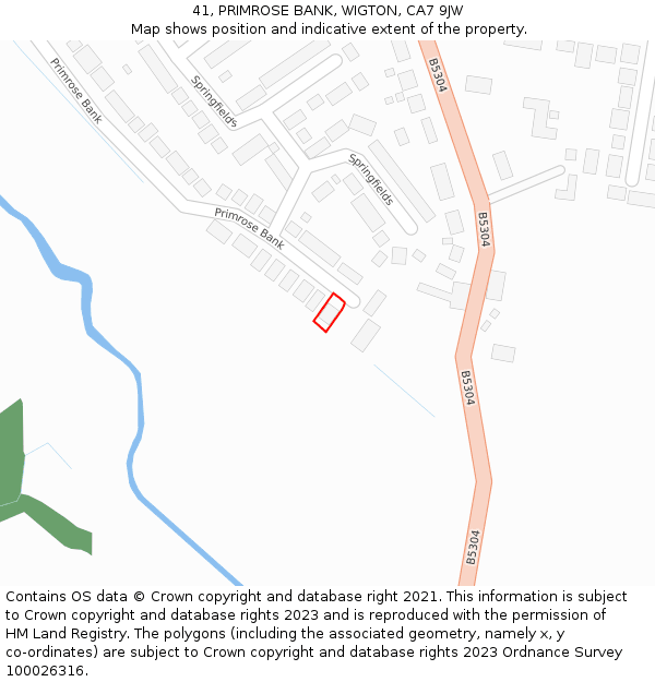 41, PRIMROSE BANK, WIGTON, CA7 9JW: Location map and indicative extent of plot