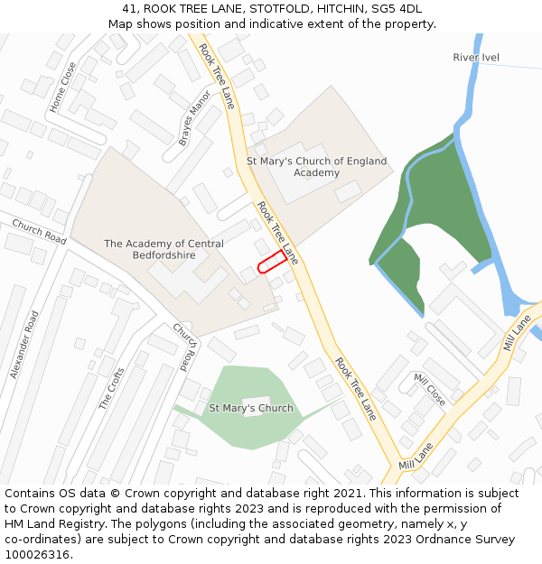 41, ROOK TREE LANE, STOTFOLD, HITCHIN, SG5 4DL: Location map and indicative extent of plot