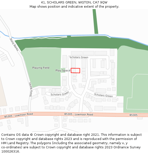 41, SCHOLARS GREEN, WIGTON, CA7 9QW: Location map and indicative extent of plot