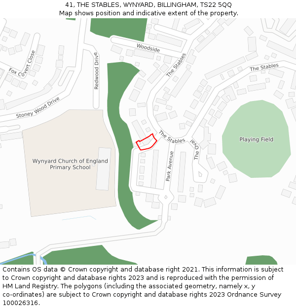 41, THE STABLES, WYNYARD, BILLINGHAM, TS22 5QQ: Location map and indicative extent of plot