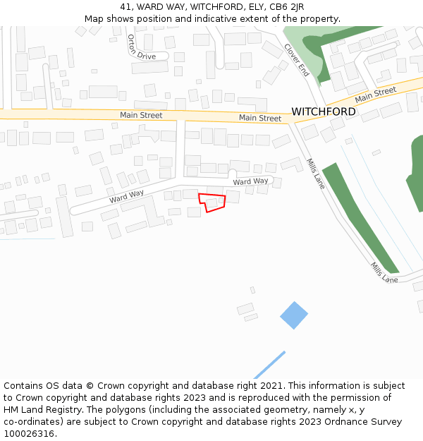 41, WARD WAY, WITCHFORD, ELY, CB6 2JR: Location map and indicative extent of plot