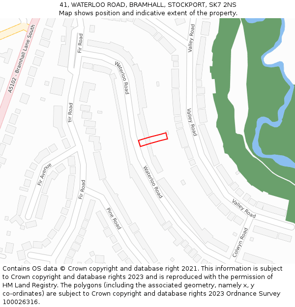 41, WATERLOO ROAD, BRAMHALL, STOCKPORT, SK7 2NS: Location map and indicative extent of plot