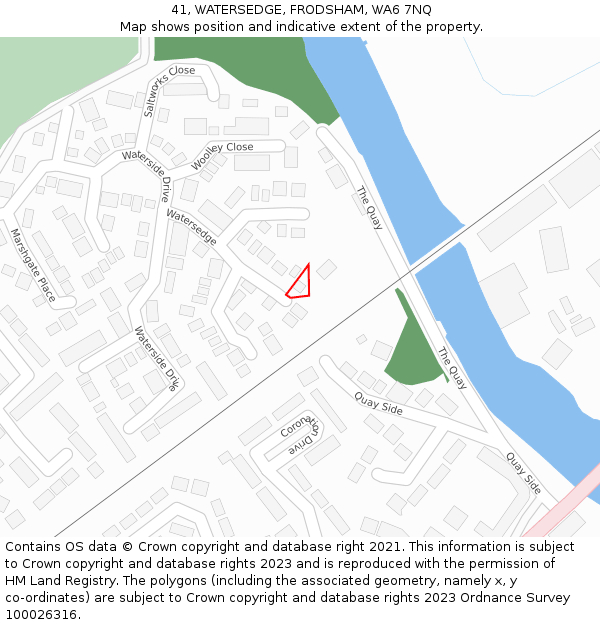 41, WATERSEDGE, FRODSHAM, WA6 7NQ: Location map and indicative extent of plot