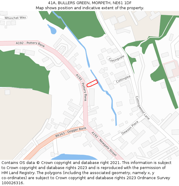 41A, BULLERS GREEN, MORPETH, NE61 1DF: Location map and indicative extent of plot