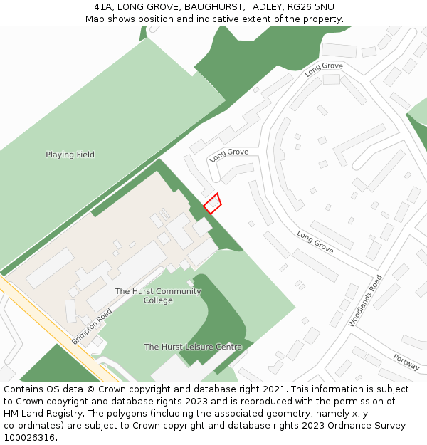 41A, LONG GROVE, BAUGHURST, TADLEY, RG26 5NU: Location map and indicative extent of plot