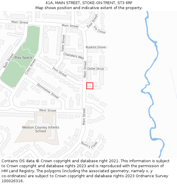 41A, MAIN STREET, STOKE-ON-TRENT, ST3 6RF: Location map and indicative extent of plot