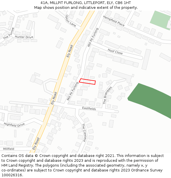 41A, MILLPIT FURLONG, LITTLEPORT, ELY, CB6 1HT: Location map and indicative extent of plot