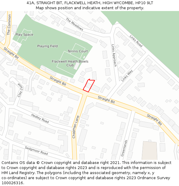 41A, STRAIGHT BIT, FLACKWELL HEATH, HIGH WYCOMBE, HP10 9LT: Location map and indicative extent of plot