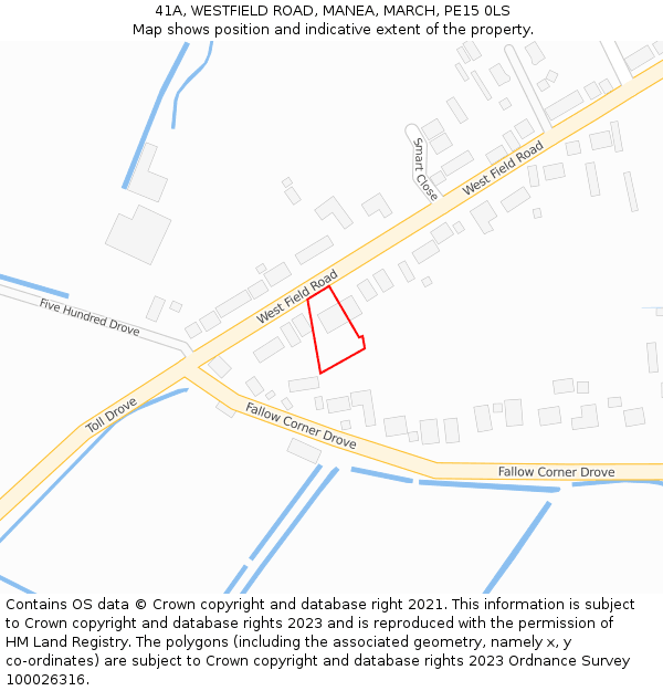 41A, WESTFIELD ROAD, MANEA, MARCH, PE15 0LS: Location map and indicative extent of plot