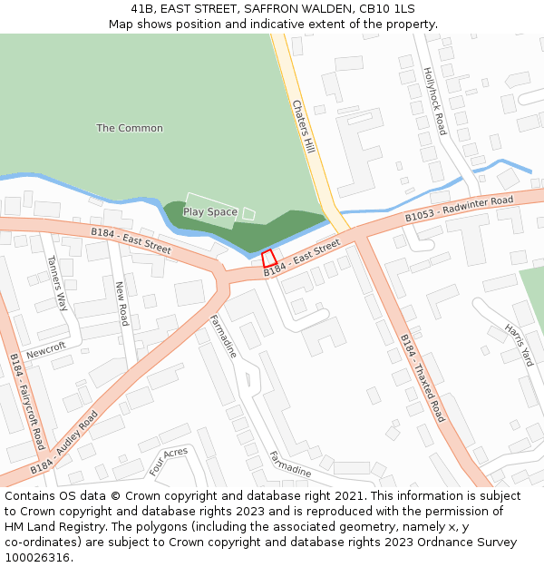 41B, EAST STREET, SAFFRON WALDEN, CB10 1LS: Location map and indicative extent of plot