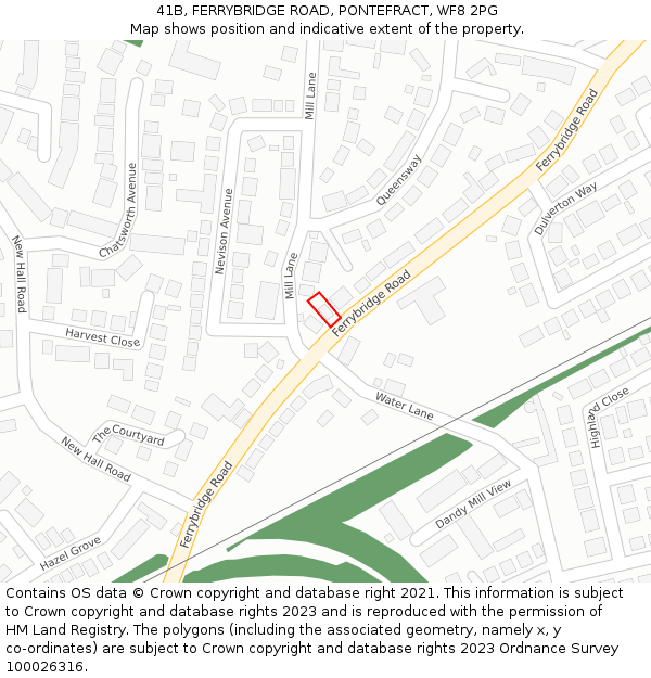 41B, FERRYBRIDGE ROAD, PONTEFRACT, WF8 2PG: Location map and indicative extent of plot