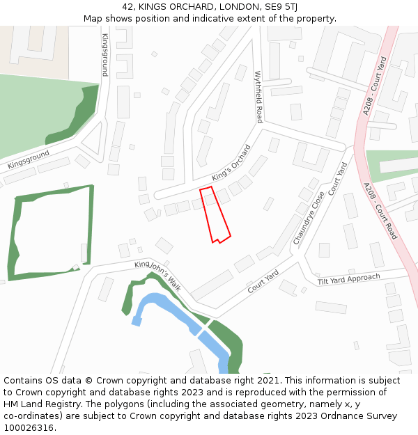 42, KINGS ORCHARD, LONDON, SE9 5TJ: Location map and indicative extent of plot