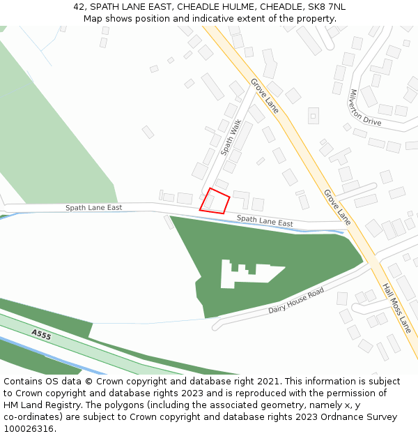 42, SPATH LANE EAST, CHEADLE HULME, CHEADLE, SK8 7NL: Location map and indicative extent of plot