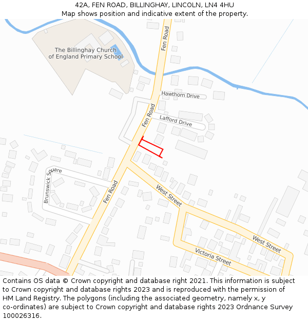 42A, FEN ROAD, BILLINGHAY, LINCOLN, LN4 4HU: Location map and indicative extent of plot