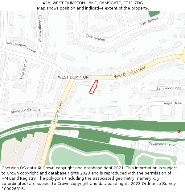 42A, WEST DUMPTON LANE, RAMSGATE, CT11 7DG: Location map and indicative extent of plot