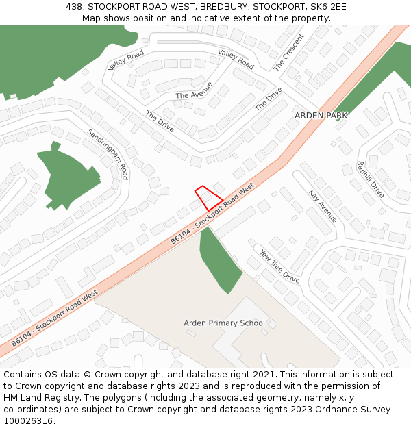 438, STOCKPORT ROAD WEST, BREDBURY, STOCKPORT, SK6 2EE: Location map and indicative extent of plot