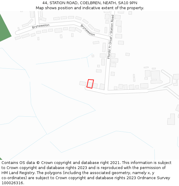 44, STATION ROAD, COELBREN, NEATH, SA10 9PN: Location map and indicative extent of plot