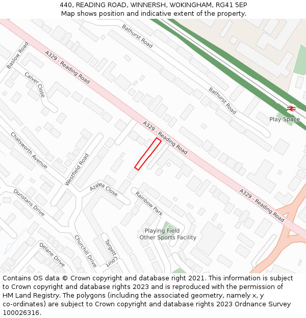 440, READING ROAD, WINNERSH, WOKINGHAM, RG41 5EP: Location map and indicative extent of plot