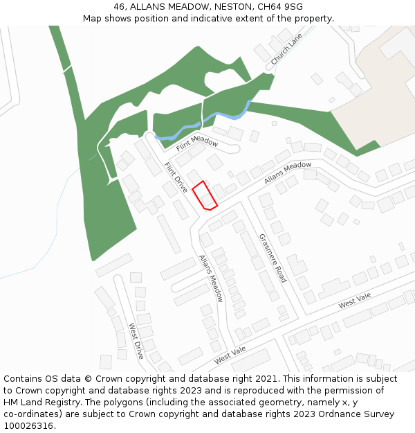 46, ALLANS MEADOW, NESTON, CH64 9SG: Location map and indicative extent of plot