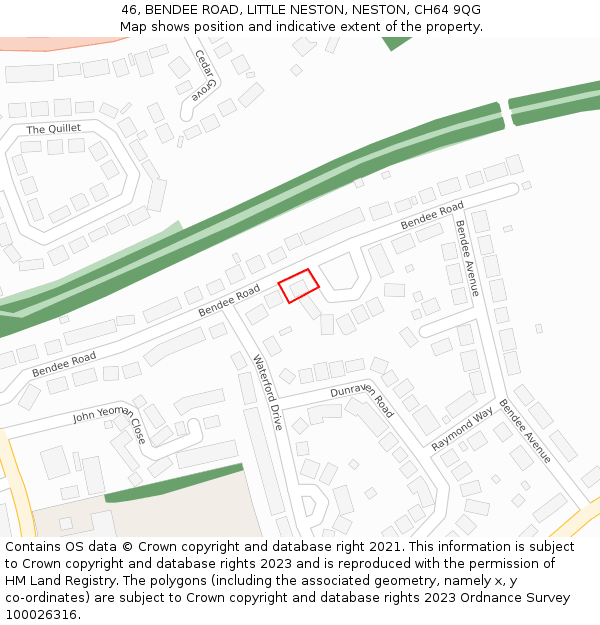 46, BENDEE ROAD, LITTLE NESTON, NESTON, CH64 9QG: Location map and indicative extent of plot