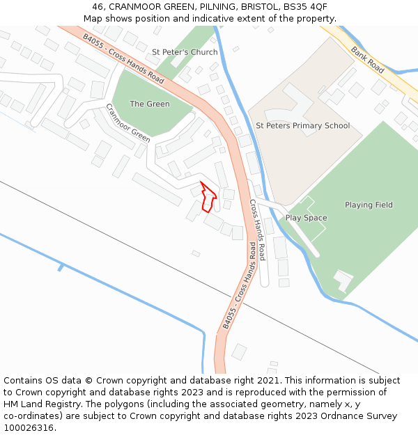 46, CRANMOOR GREEN, PILNING, BRISTOL, BS35 4QF: Location map and indicative extent of plot