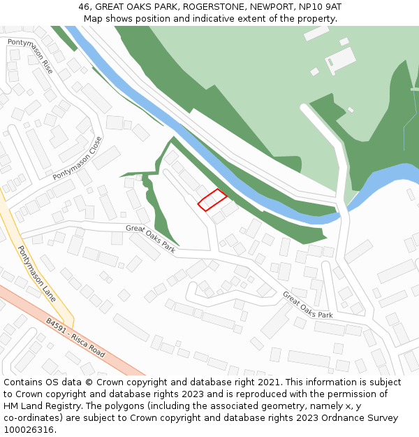 46, GREAT OAKS PARK, ROGERSTONE, NEWPORT, NP10 9AT: Location map and indicative extent of plot