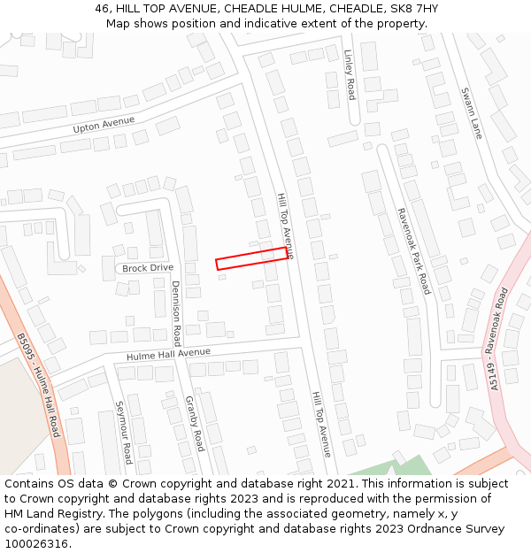 46, HILL TOP AVENUE, CHEADLE HULME, CHEADLE, SK8 7HY: Location map and indicative extent of plot