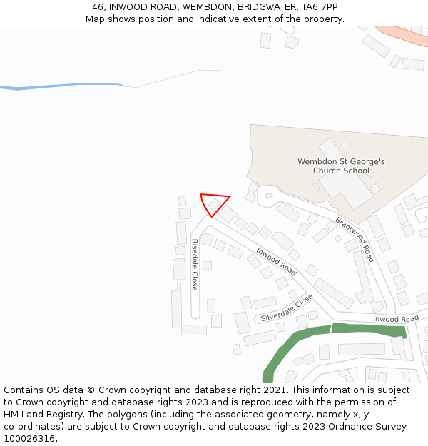 46, INWOOD ROAD, WEMBDON, BRIDGWATER, TA6 7PP: Location map and indicative extent of plot