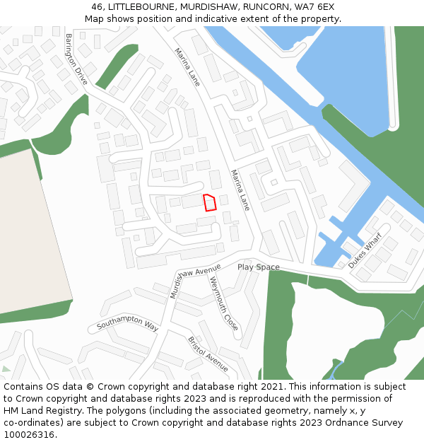 46, LITTLEBOURNE, MURDISHAW, RUNCORN, WA7 6EX: Location map and indicative extent of plot