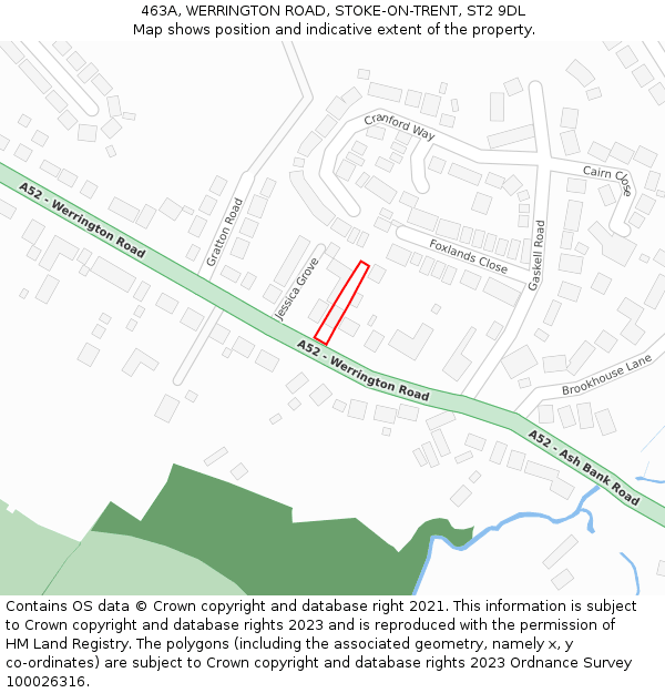 463A, WERRINGTON ROAD, STOKE-ON-TRENT, ST2 9DL: Location map and indicative extent of plot