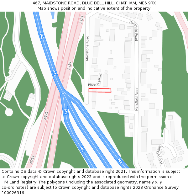 467, MAIDSTONE ROAD, BLUE BELL HILL, CHATHAM, ME5 9RX: Location map and indicative extent of plot
