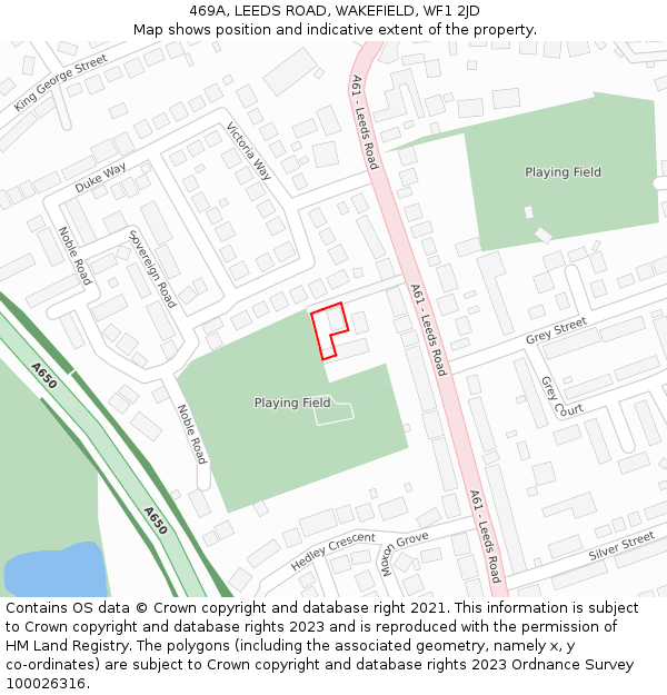 469A, LEEDS ROAD, WAKEFIELD, WF1 2JD: Location map and indicative extent of plot