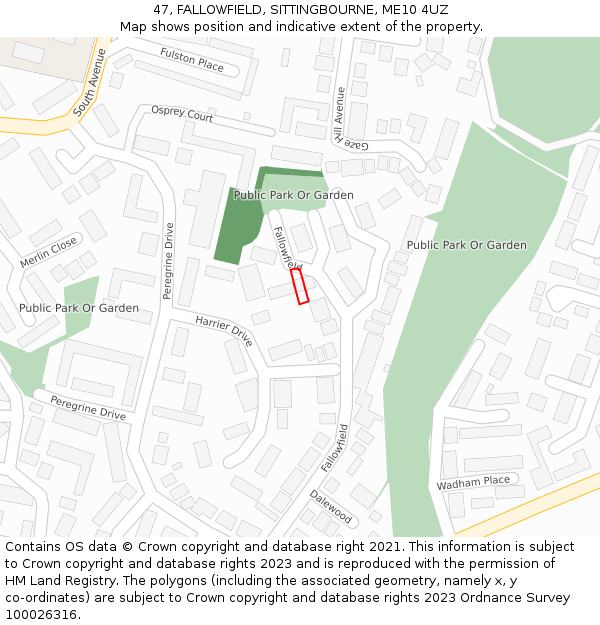 47, FALLOWFIELD, SITTINGBOURNE, ME10 4UZ: Location map and indicative extent of plot