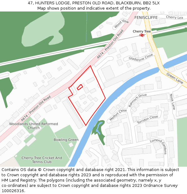 47, HUNTERS LODGE, PRESTON OLD ROAD, BLACKBURN, BB2 5LX: Location map and indicative extent of plot