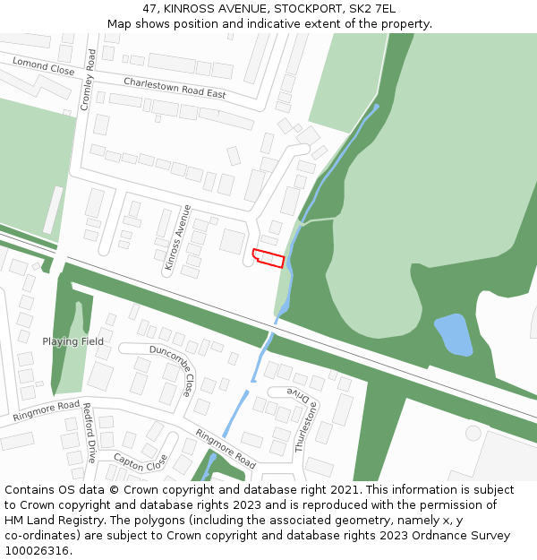 47, KINROSS AVENUE, STOCKPORT, SK2 7EL: Location map and indicative extent of plot