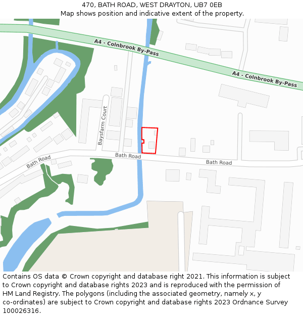 470, BATH ROAD, WEST DRAYTON, UB7 0EB: Location map and indicative extent of plot