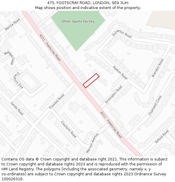 475, FOOTSCRAY ROAD, LONDON, SE9 3UH: Location map and indicative extent of plot