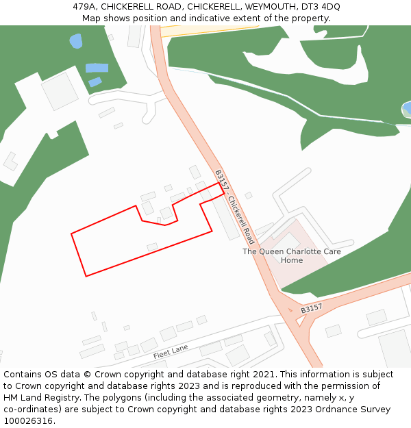 479A, CHICKERELL ROAD, CHICKERELL, WEYMOUTH, DT3 4DQ: Location map and indicative extent of plot