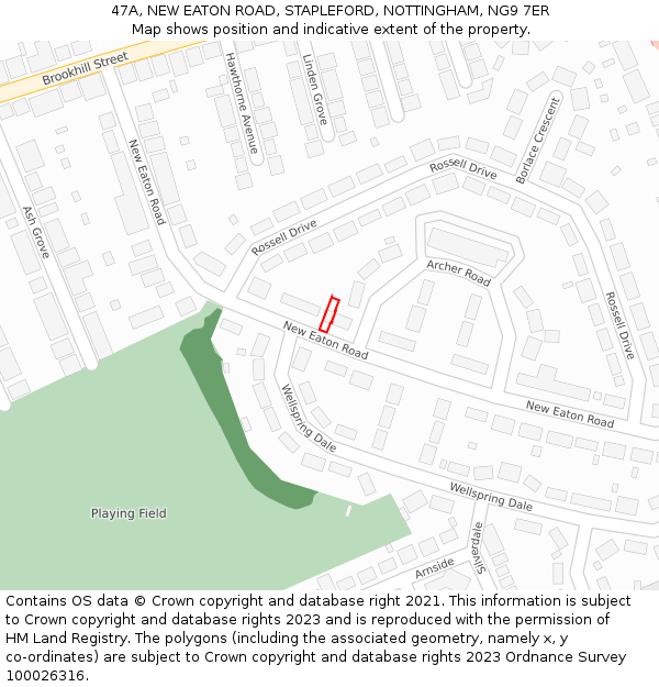 47A, NEW EATON ROAD, STAPLEFORD, NOTTINGHAM, NG9 7ER: Location map and indicative extent of plot