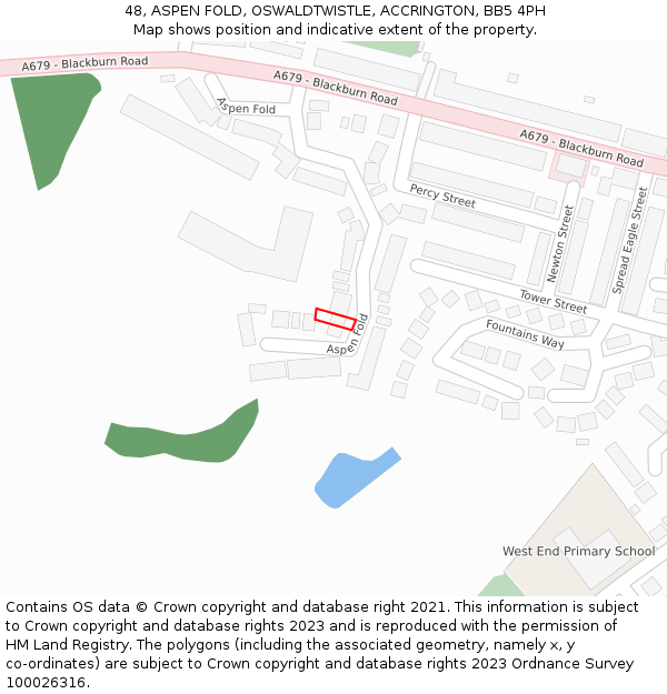 48, ASPEN FOLD, OSWALDTWISTLE, ACCRINGTON, BB5 4PH: Location map and indicative extent of plot