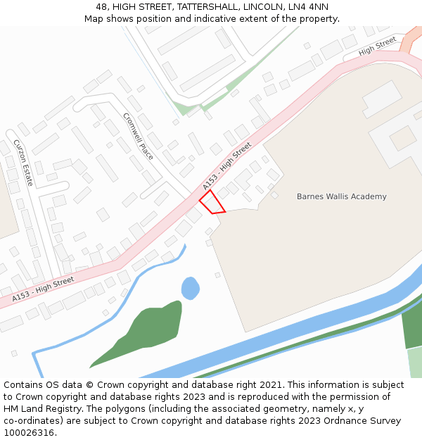 48, HIGH STREET, TATTERSHALL, LINCOLN, LN4 4NN: Location map and indicative extent of plot