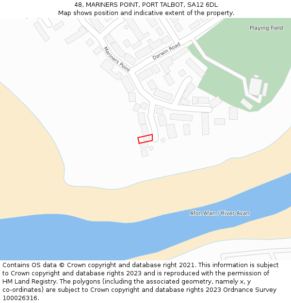 48, MARINERS POINT, PORT TALBOT, SA12 6DL: Location map and indicative extent of plot
