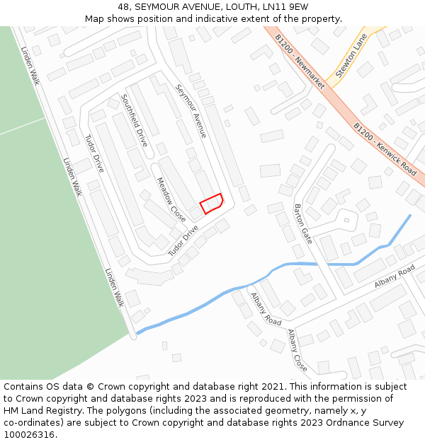 48, SEYMOUR AVENUE, LOUTH, LN11 9EW: Location map and indicative extent of plot