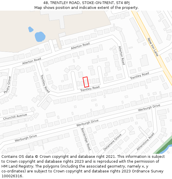 48, TRENTLEY ROAD, STOKE-ON-TRENT, ST4 8PJ: Location map and indicative extent of plot