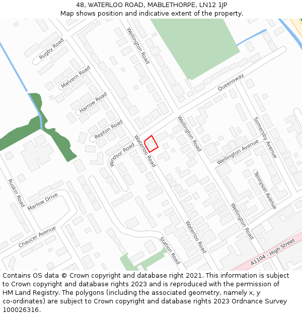 48, WATERLOO ROAD, MABLETHORPE, LN12 1JP: Location map and indicative extent of plot