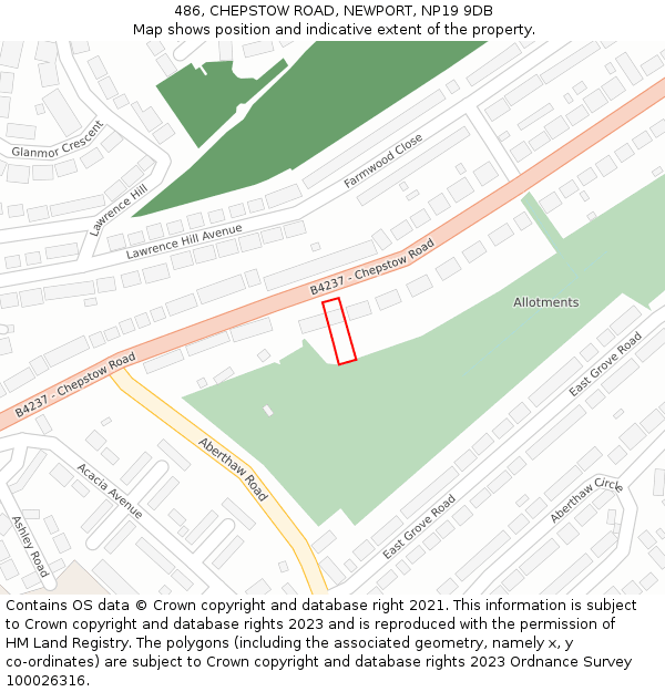 486, CHEPSTOW ROAD, NEWPORT, NP19 9DB: Location map and indicative extent of plot