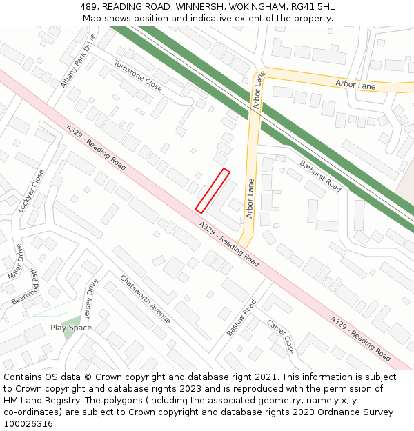 489, READING ROAD, WINNERSH, WOKINGHAM, RG41 5HL: Location map and indicative extent of plot