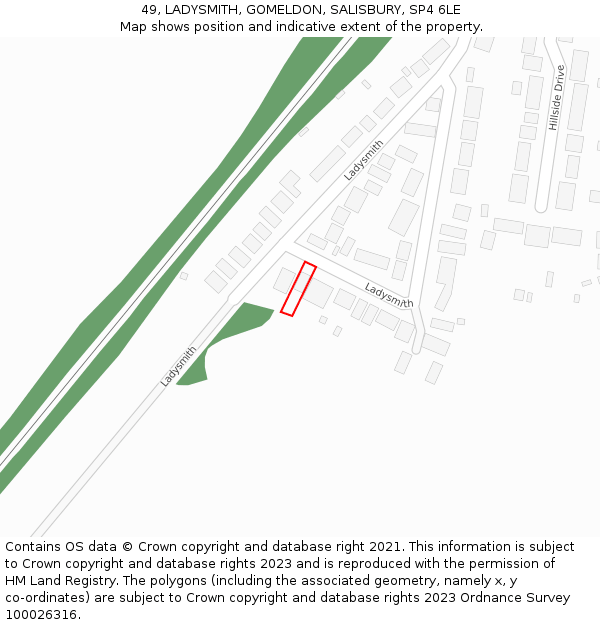 49, LADYSMITH, GOMELDON, SALISBURY, SP4 6LE: Location map and indicative extent of plot