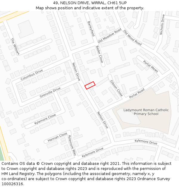 49, NELSON DRIVE, WIRRAL, CH61 5UP: Location map and indicative extent of plot